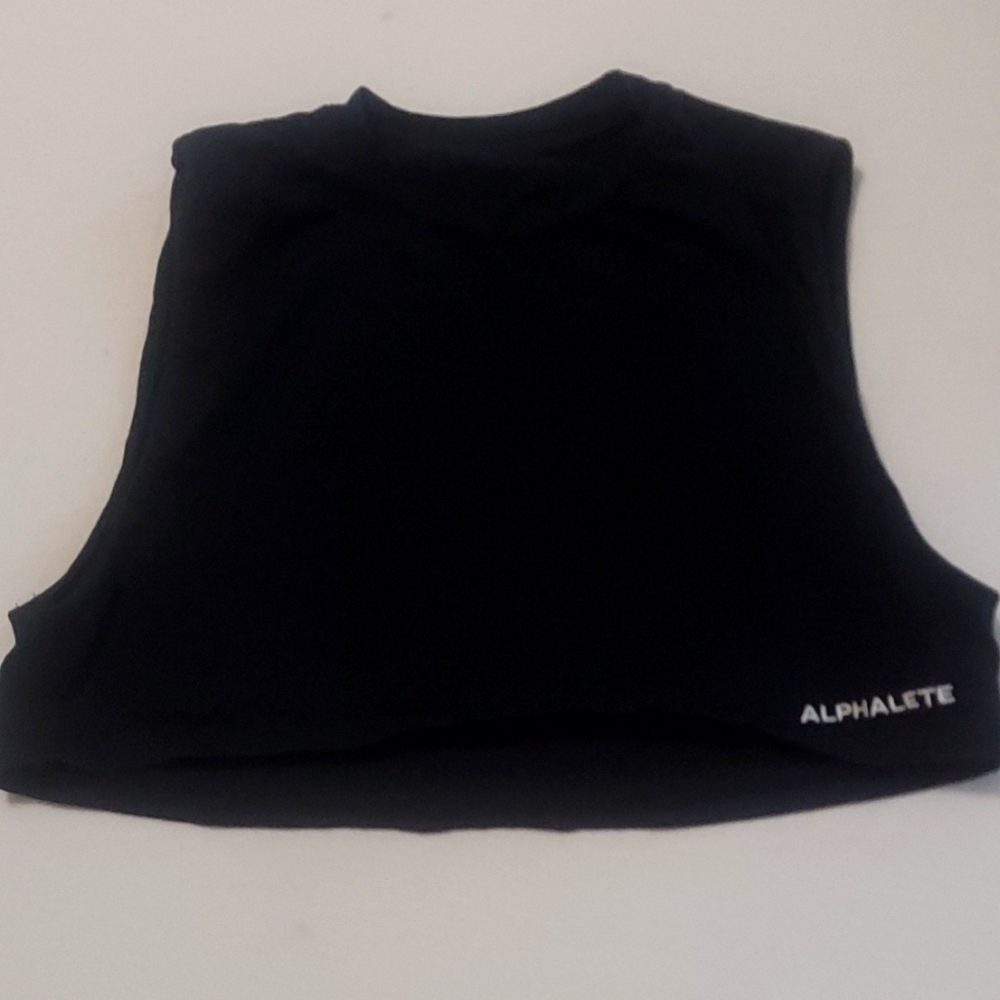 Alphalete black size small super crop top
